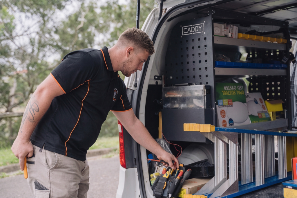 Licensed North Strathfield electrician working on a residential job