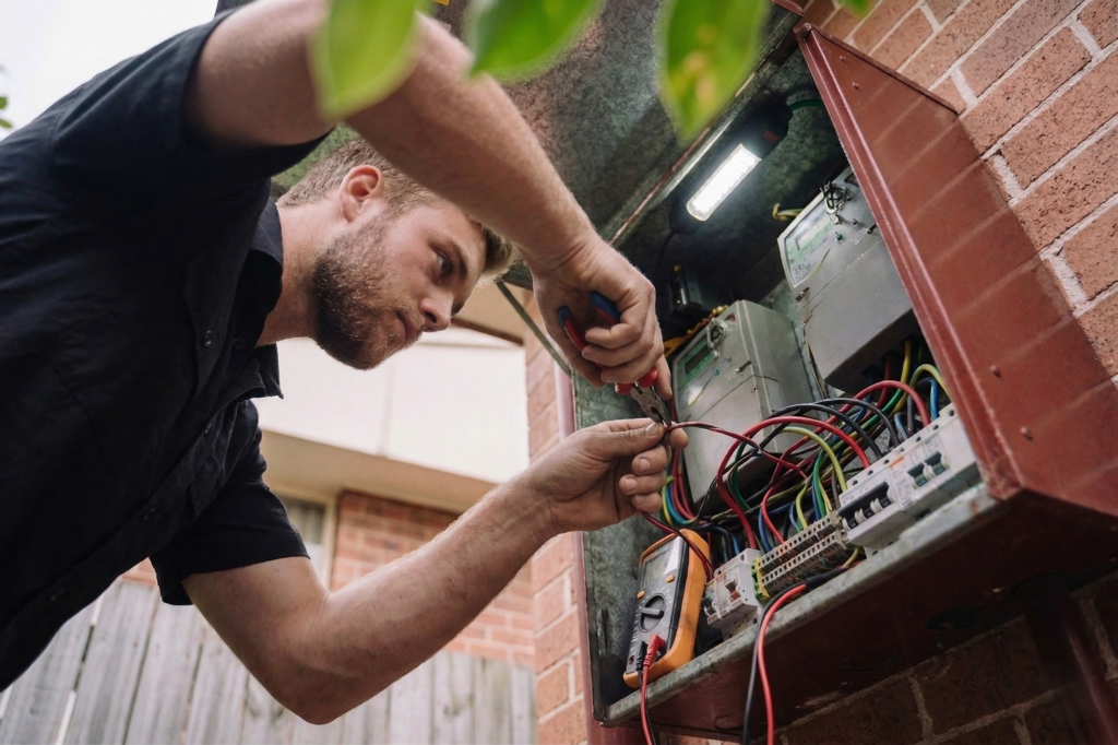 North Strathfield electrician performing electrical work